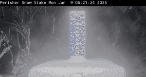 Perisher's snow stake this morning